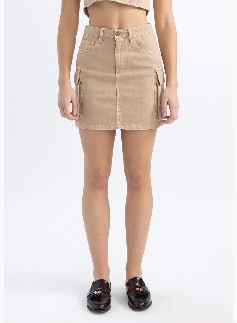 Coool Cargo Fit Gabardine Mini Skirt