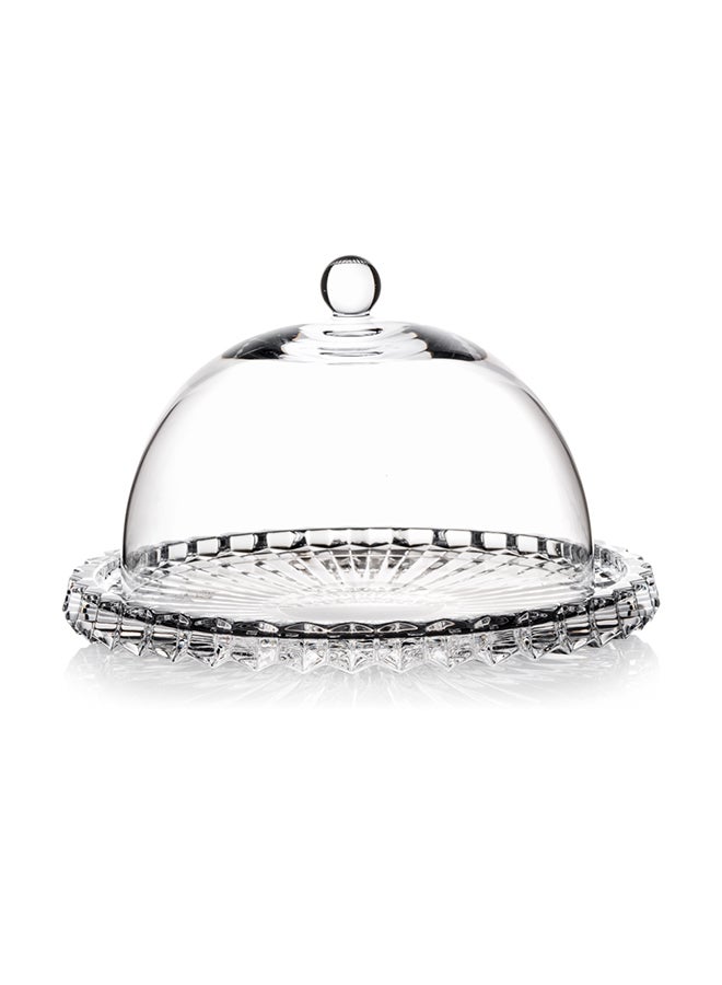 Crown Jewel Platter With Dome Clear 18cm