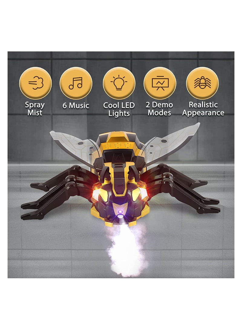 Remote Control Bee Kids Toys - Realistic Bee Robot, SYOSI Robot Toys for Kids with Music, LED Light, Toys for 3 + Year Old Boys/Girls, Gifts for Birthday
