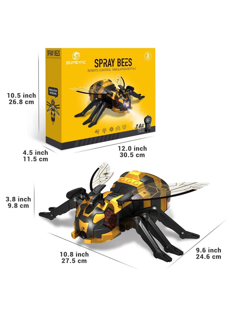 Remote Control Bee Kids Toys - Realistic Bee Robot, SYOSI Robot Toys for Kids with Music, LED Light, Toys for 3 + Year Old Boys/Girls, Gifts for Birthday