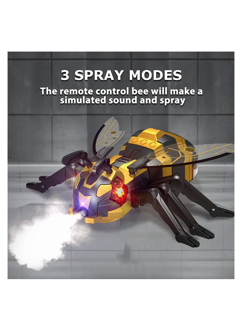 Remote Control Bee Kids Toys - Realistic Bee Robot, SYOSI Robot Toys for Kids with Music, LED Light, Toys for 3 + Year Old Boys/Girls, Gifts for Birthday