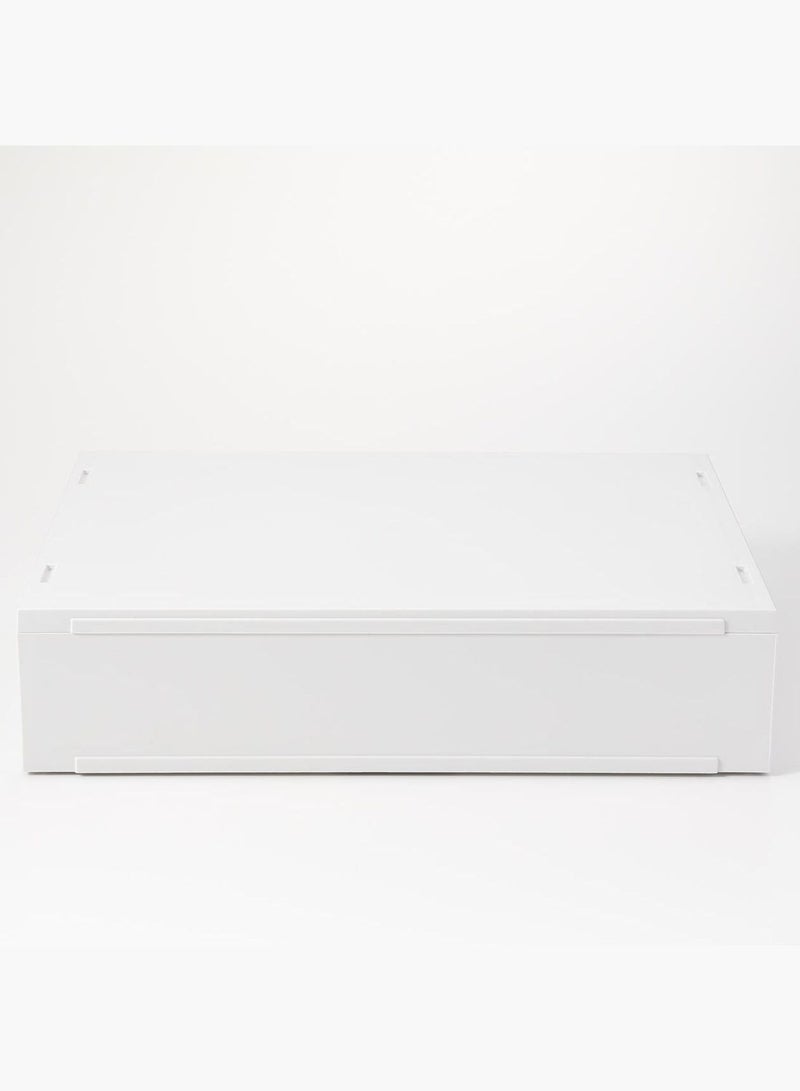 Polypropylene Wide Thin Drawer Type Case, 2 Drawers, W 37 x D 26 x H 9 cm, White