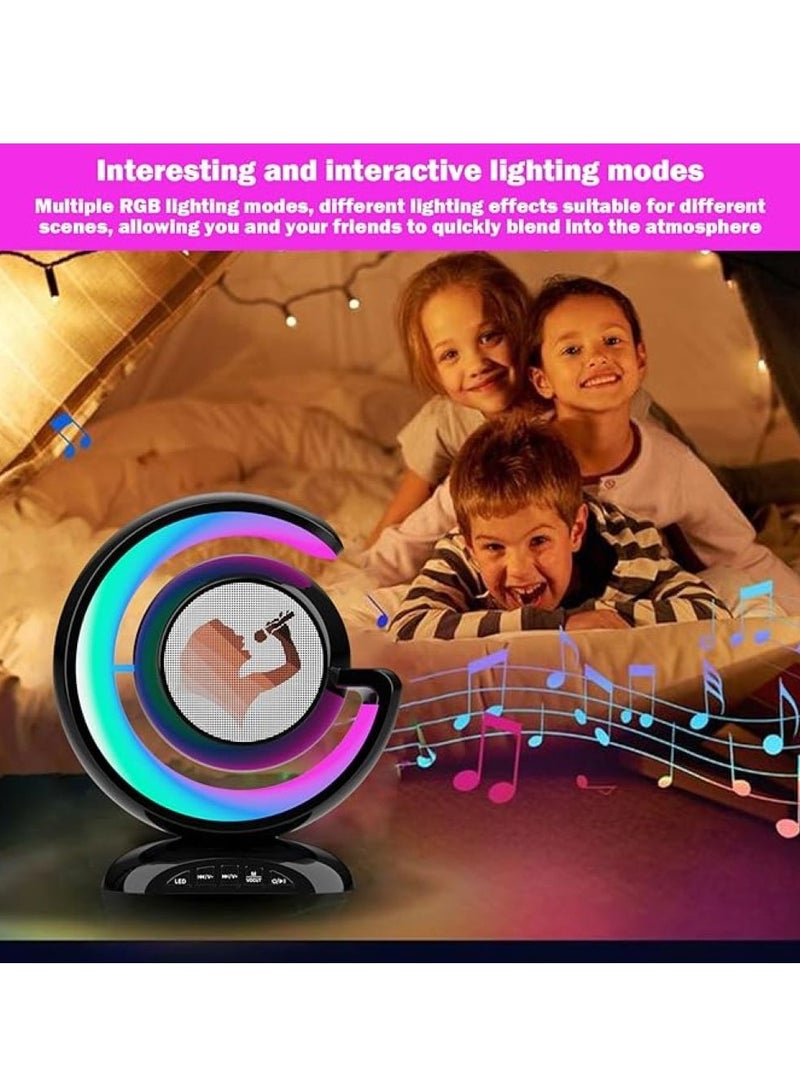 Karaoke Machine with Two Wireless Microphones | Portable Bluetooths Speaker for Home Karaoke Birthday Party with Microfono Mic and Colorful LED
