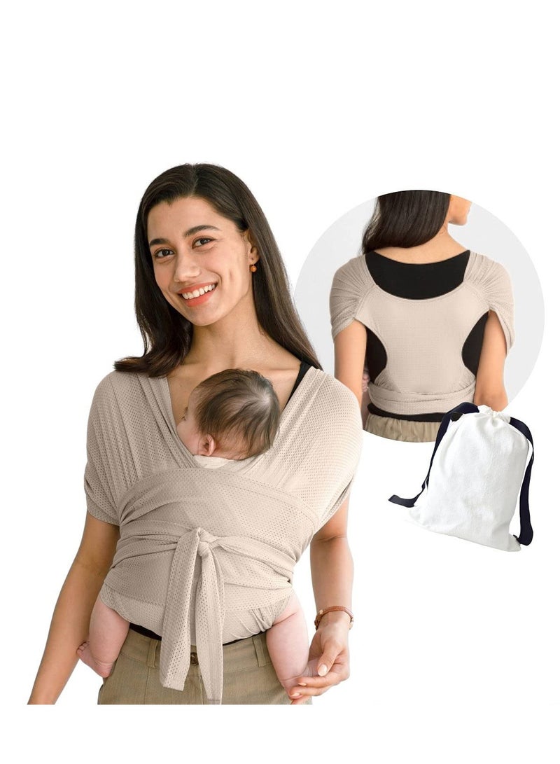Baby Wrap Carrier for Newborn, Hassle-Free Moisture Wicking and Breathable Infant Sling, Perfect for Newborn Babies to 44 lbs Toddlers (L)