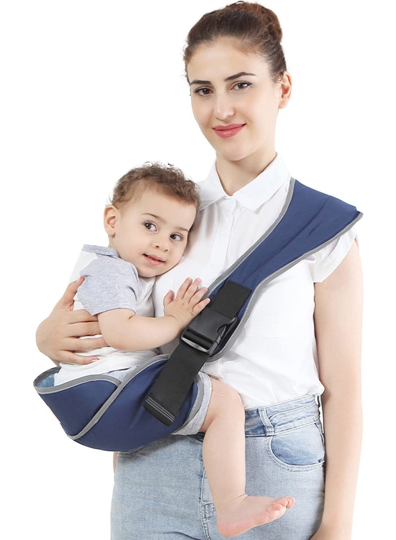 Toddler Carrier, Portable Adjustable Child Sling, Ergonomic One Shoulder Labor Saving Polyester Half Wrapped Sling with Anti-Slip Particles, for Children 6-36 Months