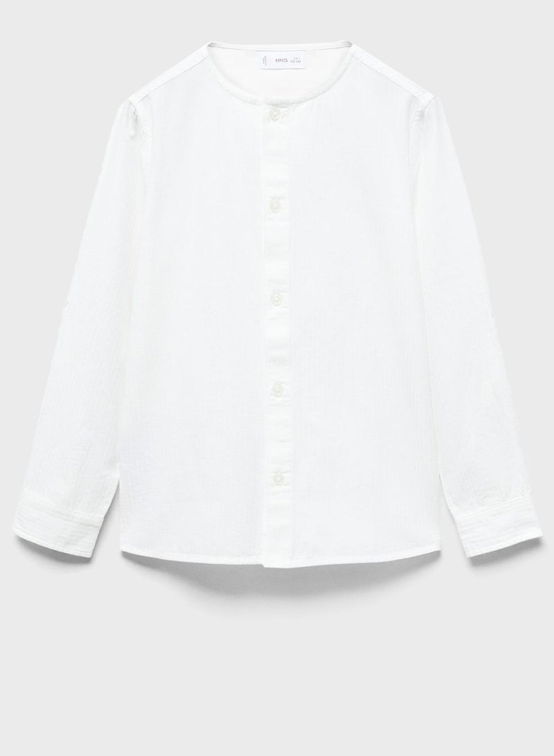 Kids Mao Collar Shirt