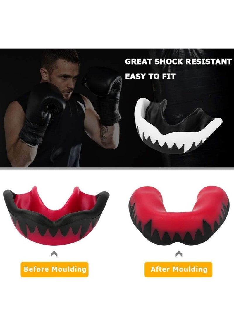 Mouth Guard, 2Pcs Adults and Youth Mouth Guards Sports Mouthguard with Case