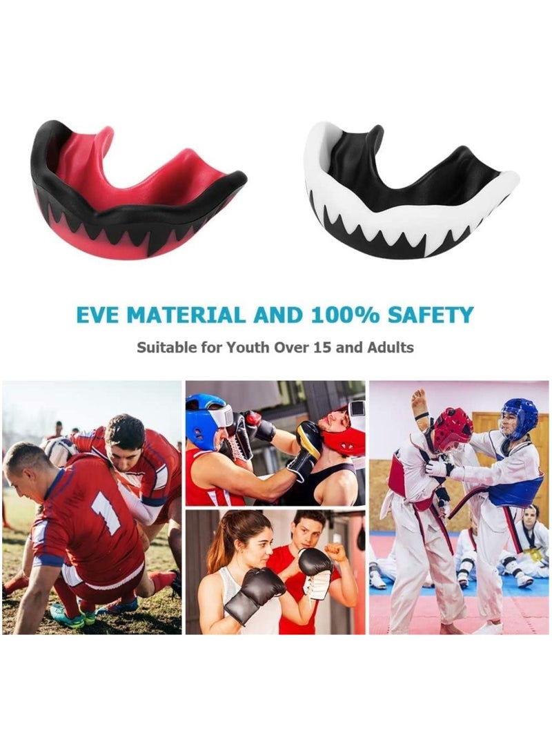 Mouth Guard, 2Pcs Adults and Youth Mouth Guards Sports Mouthguard with Case