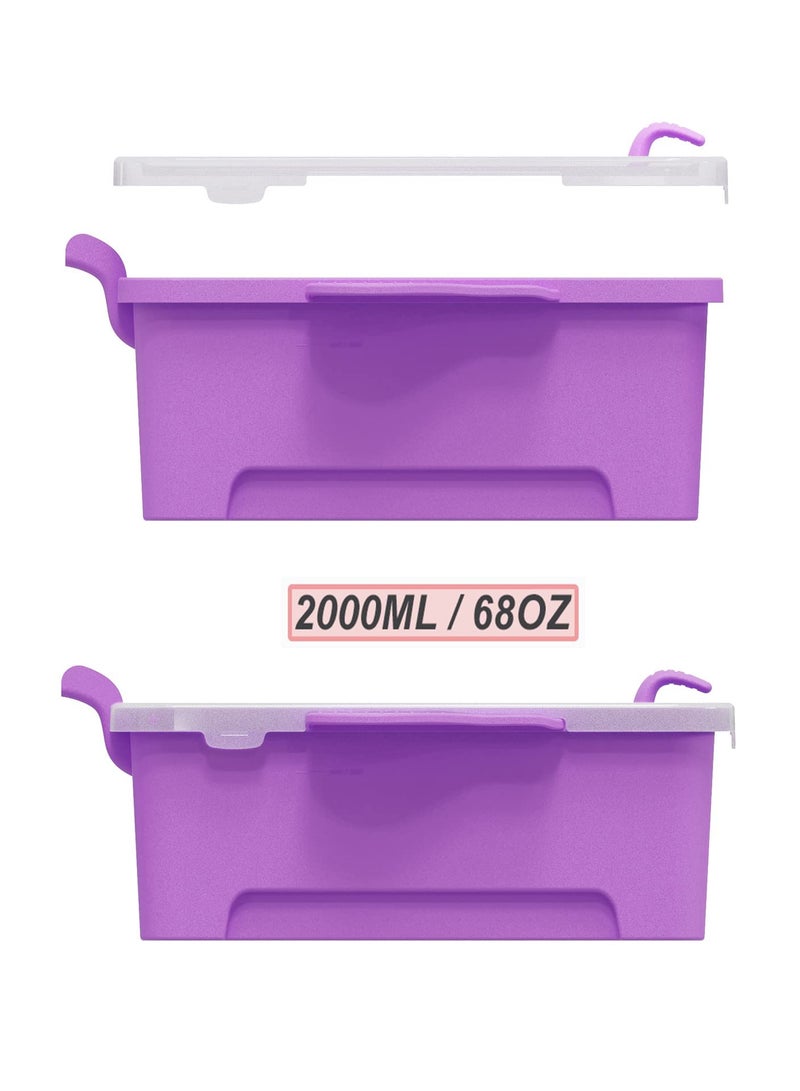 Microwave Pasta Container Cooker, Noodles Cooker with Strainer. Quickly Cooks up to 4 Servings Pasta, Cute Elephant-Shaped Multifunctional Cooker 2000ML / 68OZ(Purple)