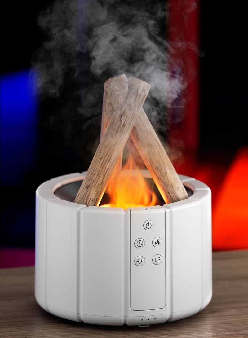 Bonfire Humidifier 250ML with Remote Control, Silent Flame Diffuser Aromatherapy Scented Oil Diffusers Timing With Bonfire Shape Warm Light And 7 Colorful Lights