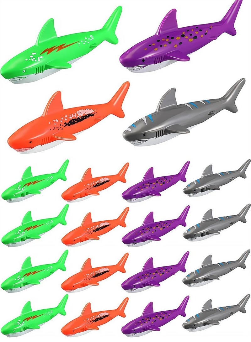 20 Pcs Pool Toy Underwater Swimming Throwing Diving Gliding Shark Toys Small Water Rockets Training Dive Toys for Learning to Swim