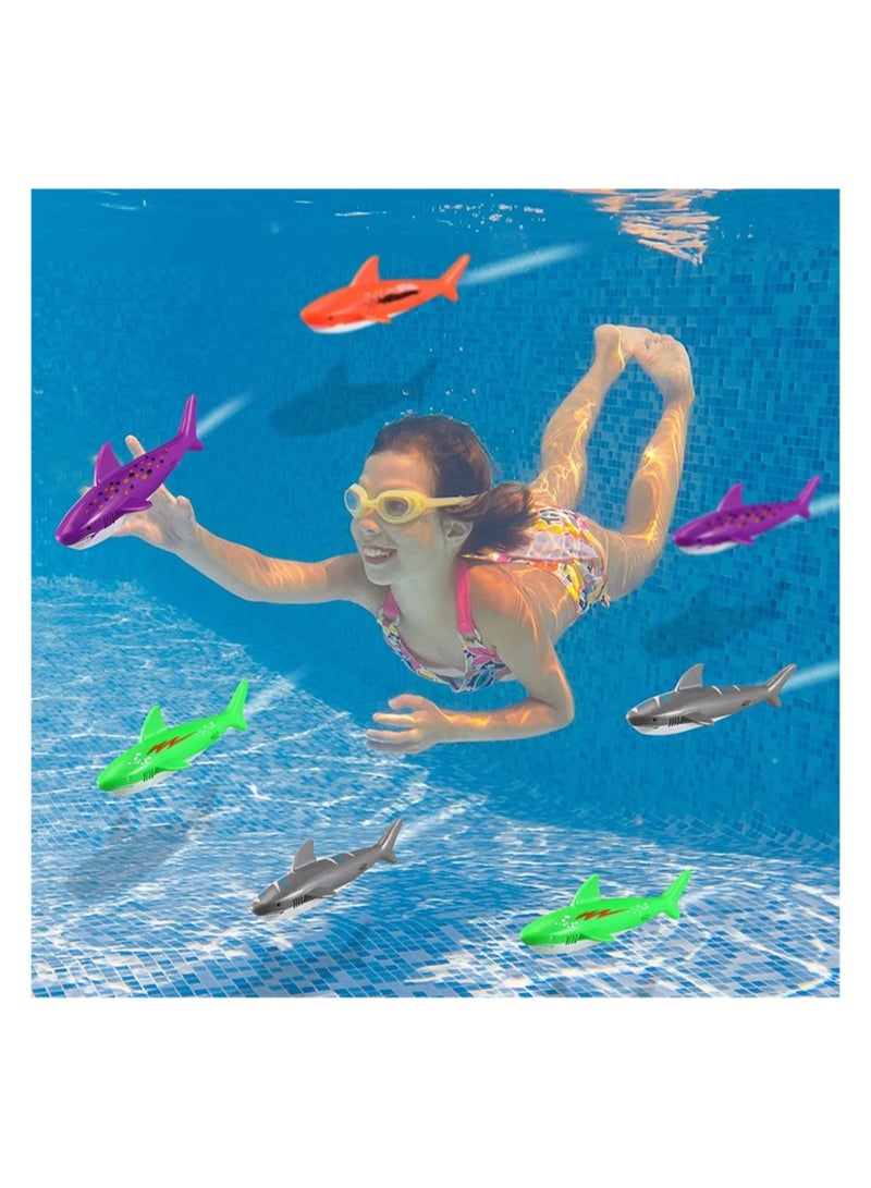 20 Pcs Pool Toy Underwater Swimming Throwing Diving Gliding Shark Toys Small Water Rockets Training Dive Toys for Learning to Swim