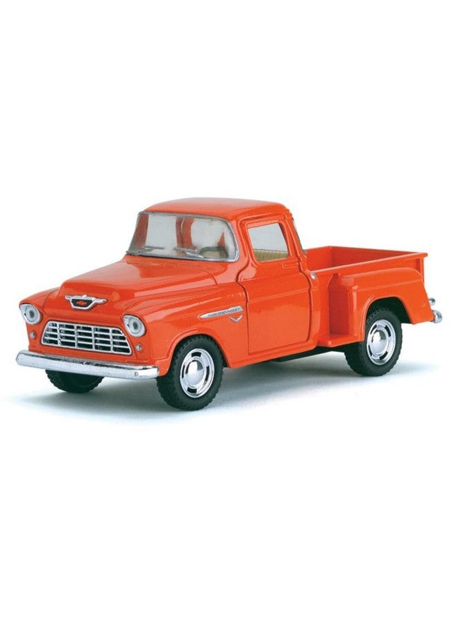 1955 Chevy Stepside Pick Up 5 1 32 Scale Die Cast Metal Model Toy Truck Orange