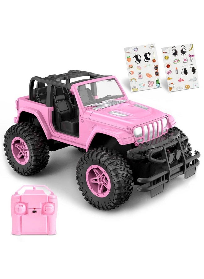 Rc Cars 116 Scale Pink Remote Control Car 80 Min Playtime 2.4Ghz Off Road Rc Trucks Jeep Cars For Toddlers Toys Gift 3+ Year Old Girls