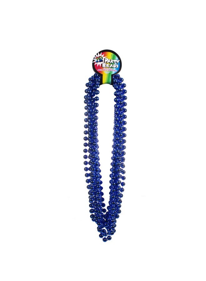 Sparkling 33 Inch Round Metallic Beads Necklace Party Favor For 4Th Of July Parties Raves Edm Concerts Mardi Grass And More Suitable For Both Men And Women (Pack Of 12)
