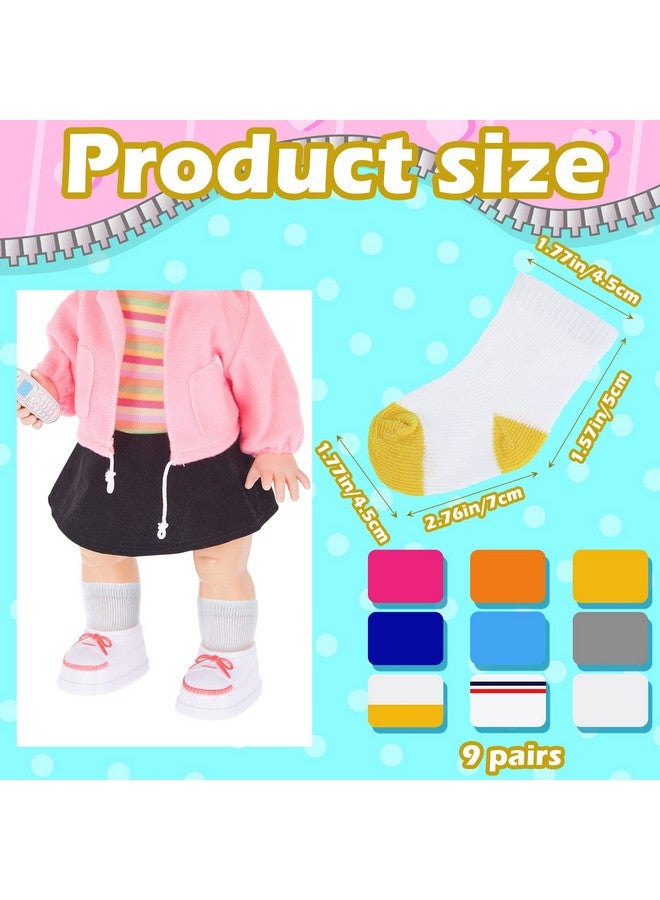 9 Pairs Doll Socks Mini Doll Socks Accessories For American 18 Inch Baby Doll Socks Doll Clothesfor Doll Accessories Multicolored
