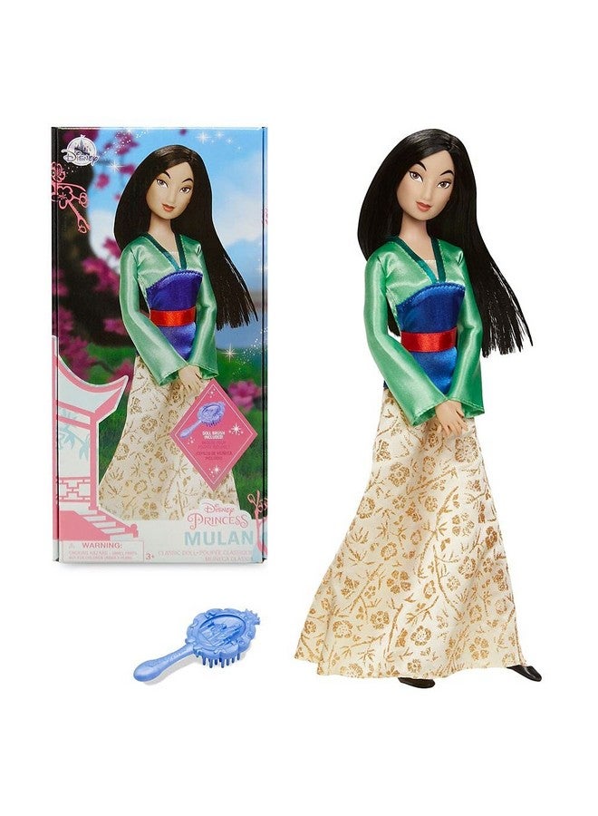 Store Official Mulan Classic Doll For Kids 11½ Inches Includes Brush With Molded Details Fully Posable Toy In Satin Dress Suitable For Ages 3+ Toy Figure