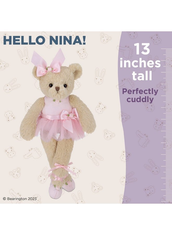 Bearington Nina Ballerina 13 Inch Pink Stuffed Animals Ballerina Doll Ballerina Toys