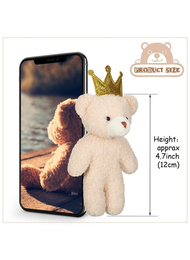 18 Pieces Mini Bear Toy 4.7 Inch Stuffed Tiny Bear Jointed Bear Soft Tiny Bear Doll For People Over 6 Years Old (Crown Style)