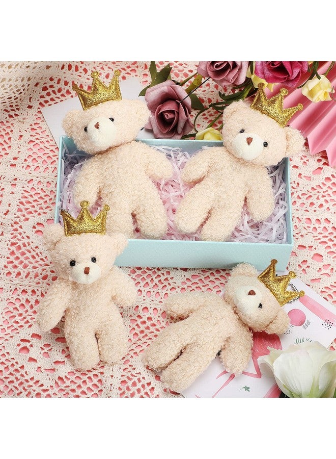18 Pieces Mini Bear Toy 4.7 Inch Stuffed Tiny Bear Jointed Bear Soft Tiny Bear Doll For People Over 6 Years Old (Crown Style)