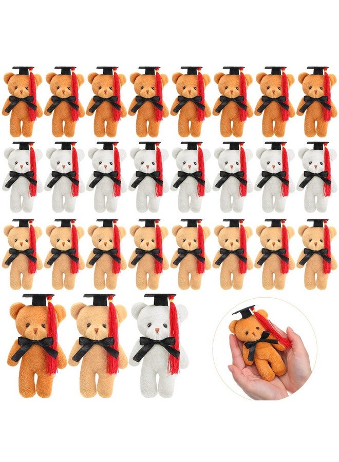 24 Pcs Mini Graduation Bear Plush Gift Stuffed Animal With Cap Gift For Her For Him Class Of 2023 Graduation Present For College High School For Diy Keychain Xmas Decorations Party Favor (Black)
