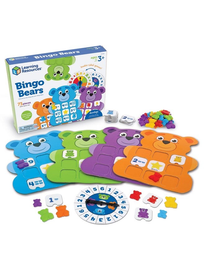 Bingo Bears Educational Indoor Games Toddler Brain Toys Toddler Preschool Learning 73 Pieces Age 3+ Gifts For Boys And Girls