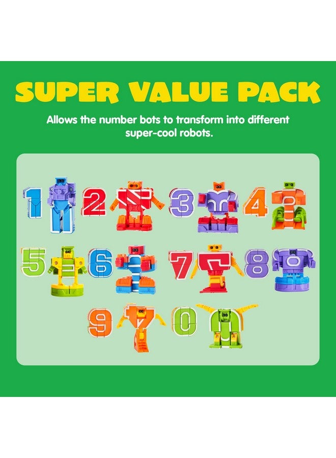 10 Pcs Number Bots Toys Number Block Number Bots Action Figure Learning Toys Number Robots Toys Educational Toy Gifts For Kids Boys Girls 3 4 5 6 Years Old