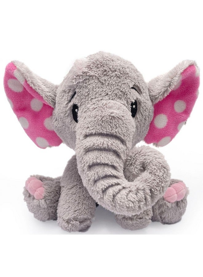 Enchanting Plush Grey Elephant Soft Toy Adorable With Pink Polka Dots Ear 25Cm