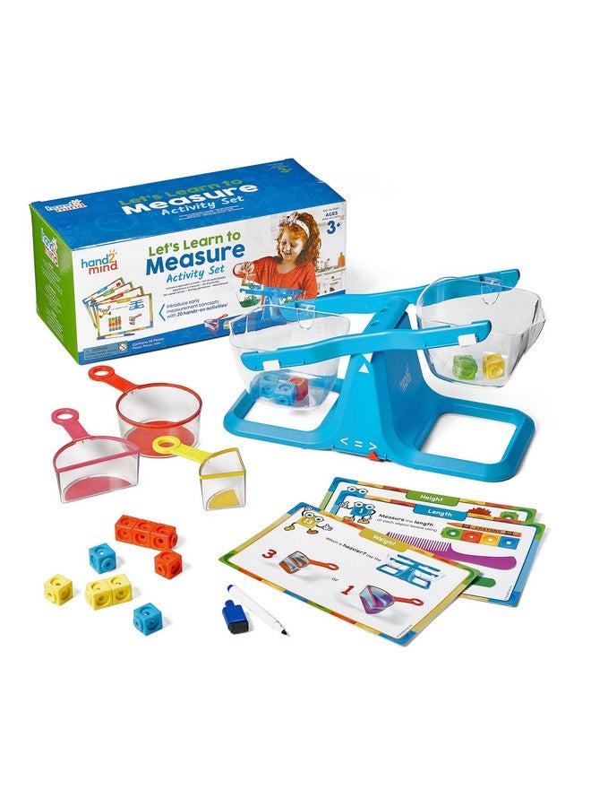 Let'S Learn To Measure Activity Set Kids Measuring Cups Bucket Balance Mathlink Cubes And Activity Cards Set Teacher Supplies Classroom Supplies Preschool Learning Toddler Learning