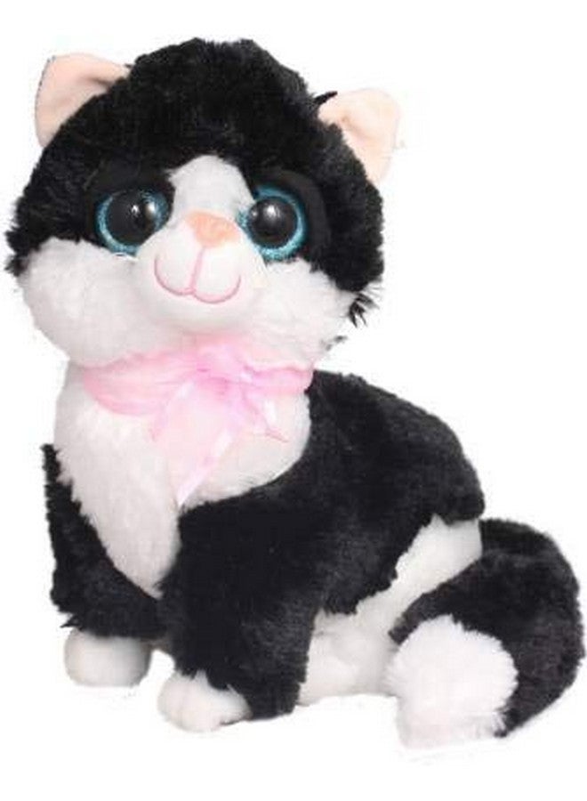 Cute Cat Glitter Eye Soft Stuffed Plush Animal Toy For Kids Birthday Gift (Color Black Size30 Cm)