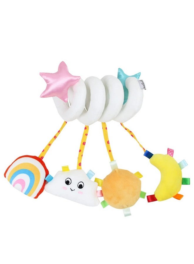 Hanging Toys For Car Seat Crib Mobile Infant Baby Spiral Plush Toys For Crib Bed Stroller Car Seat Bar White