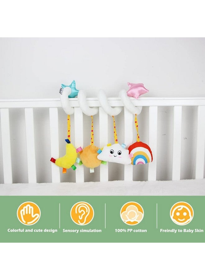 Hanging Toys For Car Seat Crib Mobile Infant Baby Spiral Plush Toys For Crib Bed Stroller Car Seat Bar White