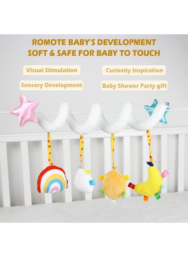 Hanging Toys For Car Seat Crib Mobile Infant Baby Spiral Plush Toys For Crib Bed Stroller Car Seat Bar White