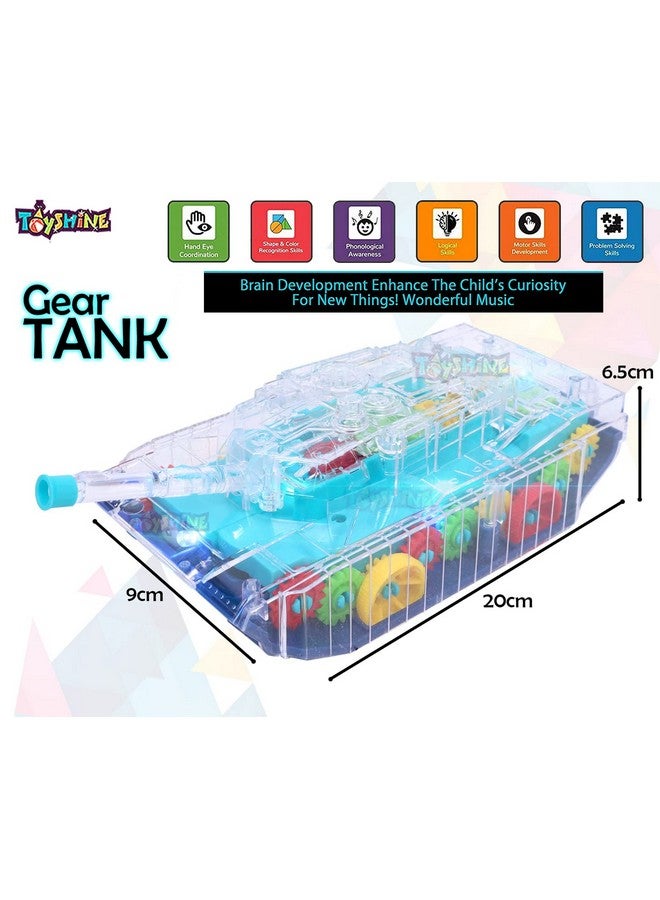 Transparent Concept Tank Musical And 3D Lights Kids Vehicle Toy For 2 To 5 Year Kids Baby Toy Multicolor