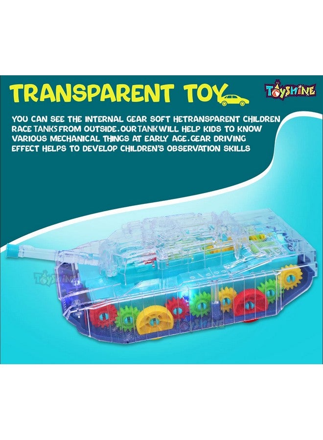 Transparent Concept Tank Musical And 3D Lights Kids Vehicle Toy For 2 To 5 Year Kids Baby Toy Multicolor