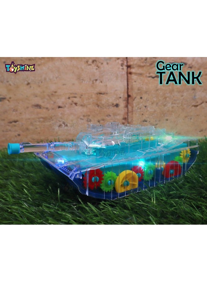 Transparent Concept Tank Musical And 3D Lights Kids Vehicle Toy For 2 To 5 Year Kids Baby Toy Multicolor