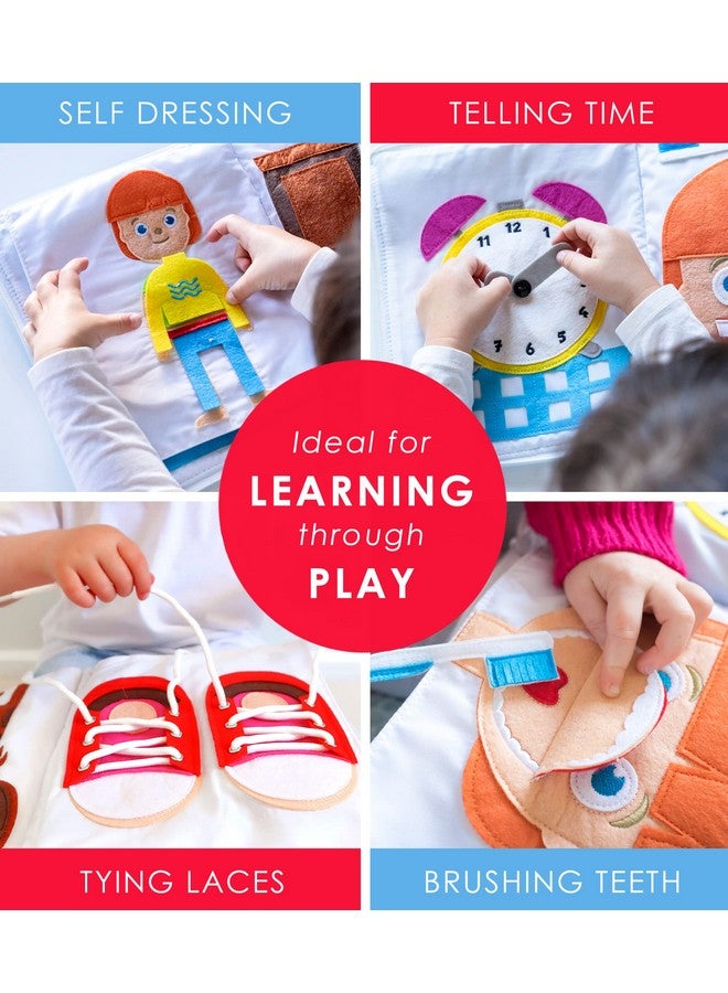 Quiet Book For Toddlers Large Fabric Activity Busy Book. Toddler Montessori Book. 10 Pages Of Learning & Fun For Quiet Play. Airplane Activities Essential Road Trip Travel Toy
