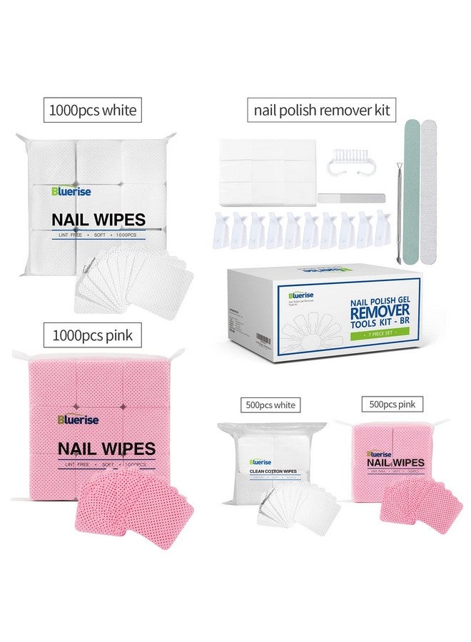Lint Free Nail Wipes White 500Pcs Gel Nail Polish Remover Pads Lash Extensions Glue Cleaning Wipes Nail Salon Supplies