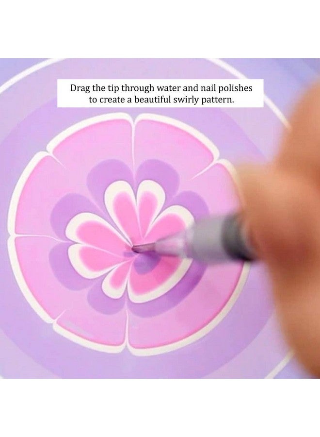 Nail Art Water Marble Tool For Watermarbling Pattern Manicure Pointy Stainless Steel Picker Pen
