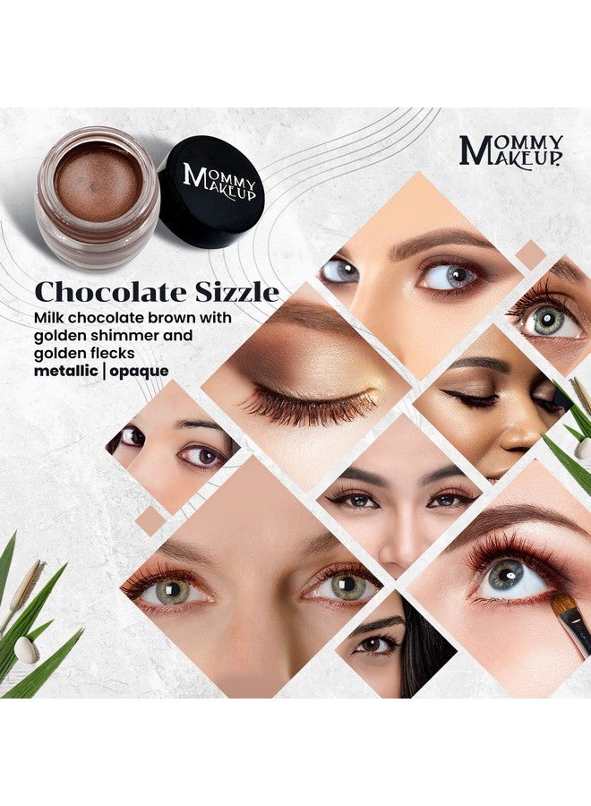 Waterproof Gel Eyeliner Pot In Chocolate Sizzle (Milk Chocolate Brown With Golden Shimmer Golden Flecks) Long Wear Cream Eye Liner Stay Put Semi Permanent Gel Eyeliner