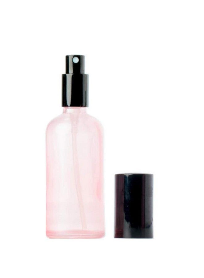 2Pcs 30Ml 1Oz Empty Pink Glass Spray Bottle Refillable Perfume Dispenser Bottles With Black Cap Cosmetic Liquid Makeup Water Container Atomizers Fine Mist Spray Jars Holder Pot