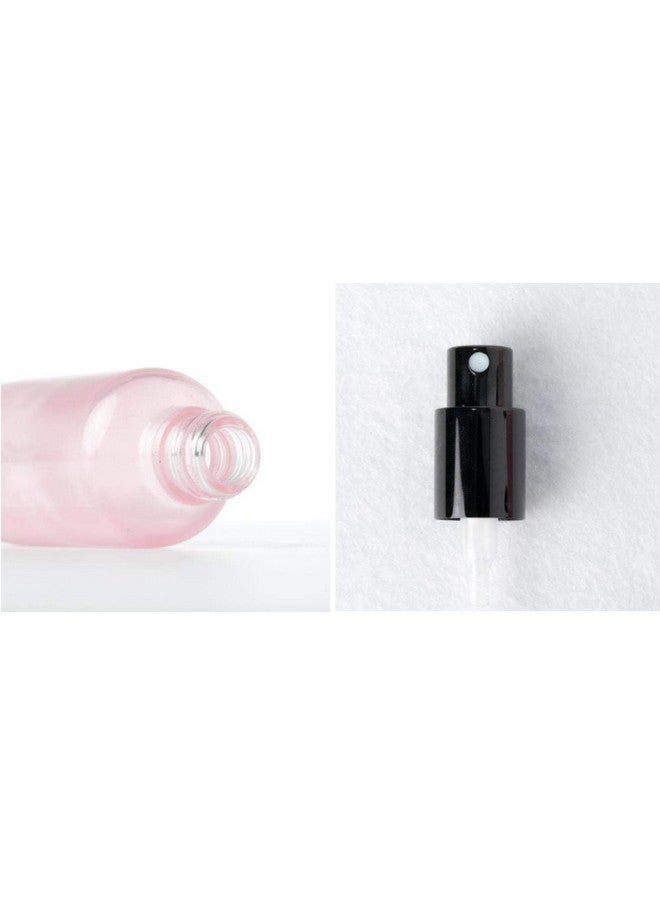 2Pcs 30Ml 1Oz Empty Pink Glass Spray Bottle Refillable Perfume Dispenser Bottles With Black Cap Cosmetic Liquid Makeup Water Container Atomizers Fine Mist Spray Jars Holder Pot