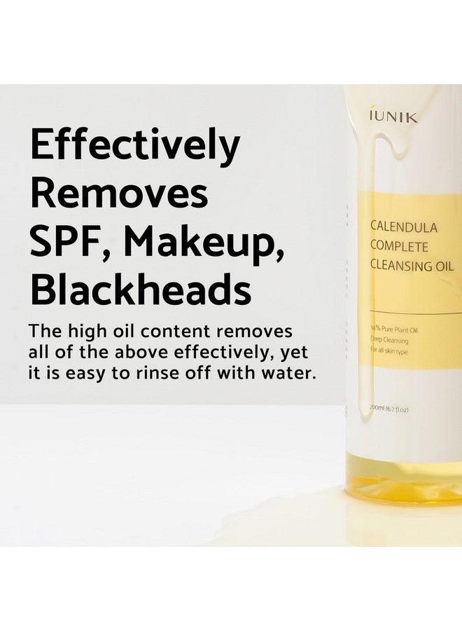 Calendula Complete Deep Vegan Cleansing Oil 94% Plant Based Oils Blackhead Melting Makeup Remover Facial Cleanser Dry Oily Acne Prone Sensitive Skin Korean Skincare