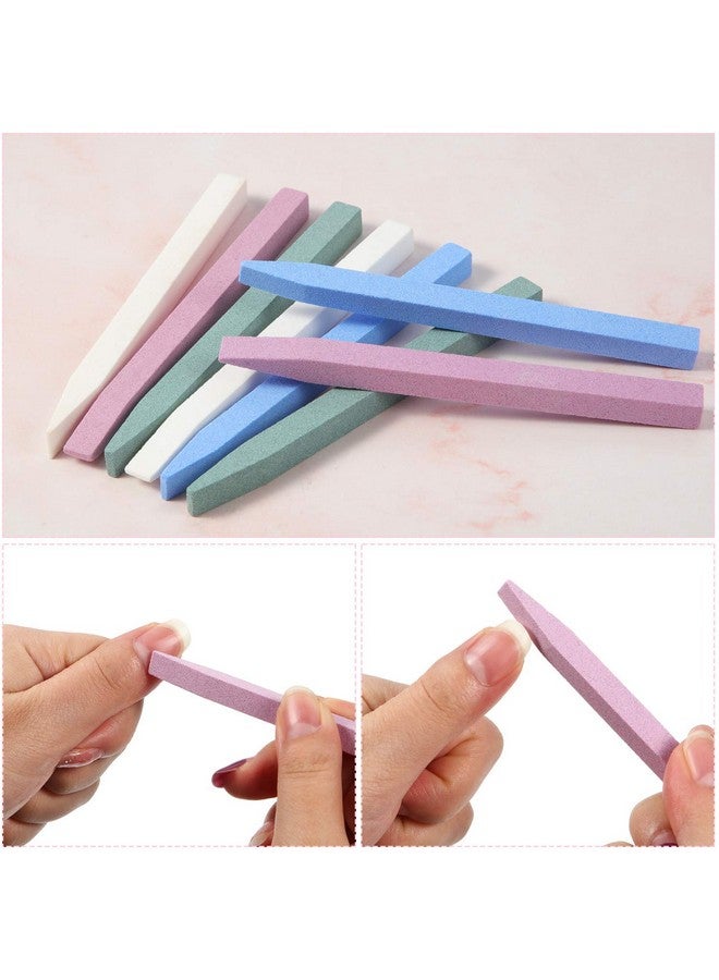 8 Pieces Stone Nail File Nail Pumice Stone Stick Pumice Stone Nail Cuticle Pusher Stone File For Home Salon Nail Buffing Tool