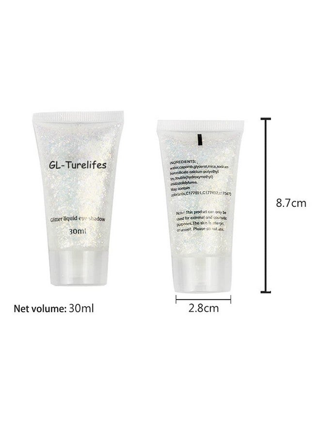 30Ml Sequins Chunky Glitter Liquid Eyeshadow Glitter Body Gel Festival Glitter Cosmetic Face Hair Nails Makeup Long Lasting Sparkling Easy To Apply Easy To Remove ( 05 Peacock Blue)