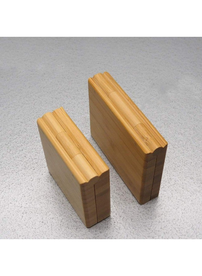 Bamboo Empty Eye Shadow Case Box Double Grid Magnetic Eyeshadow Makeup Palette Cosmetics Organizer Container With Makeup Brush And Aluminum Palette Pans For Eye Shadow Blush Powder