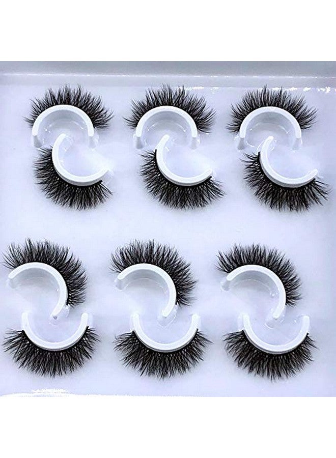 6 Pairs Fluffy False Eyelashes Natural Faux Mink Strip 3D Lashes Pack (Mdf 10)