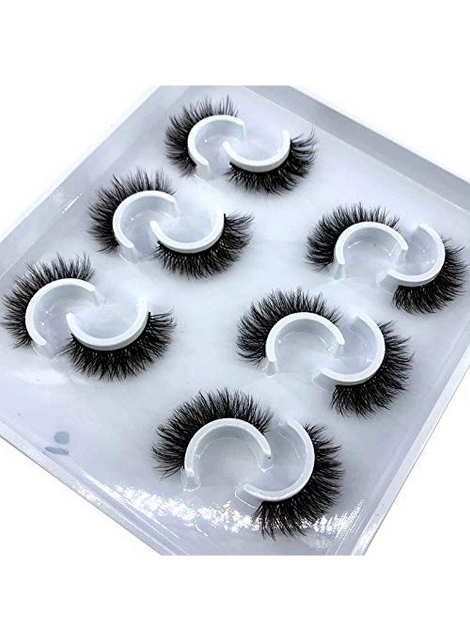 6 Pairs Fluffy False Eyelashes Natural Faux Mink Strip 3D Lashes Pack (Mdf 10)