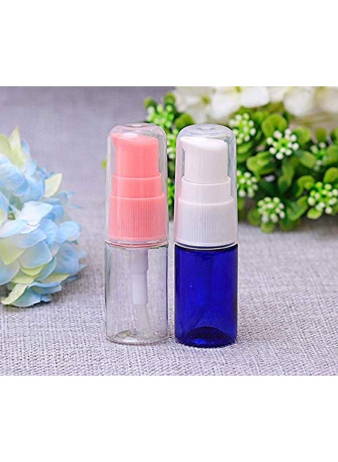 10Ml 0.3 Ounce Clear Plastic Lotion Pump Bottle With Pink Press Pump Head Empty Cosmetic Sample Container For Emulsion Face Cream Shampoo Gelpack Of 12