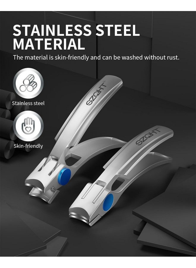 Nail Clippers For Thick Nails Toenail Clippers For Ingrown Nails Fingernail Clipper Toe Nails Cutter Curved Handle Good Looking Silver